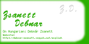 zsanett debnar business card