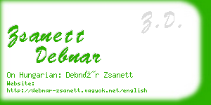 zsanett debnar business card